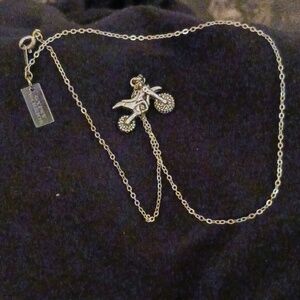 Gypsy Warrior MotorCycle Motorbike 18KGP Necklace NWT